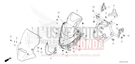 GAINE DE PROTECTION AVANT NC750XAS de 2025